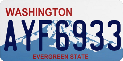 WA license plate AYF6933