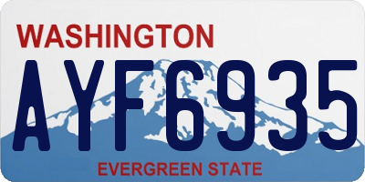 WA license plate AYF6935