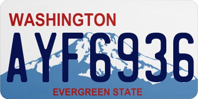 WA license plate AYF6936