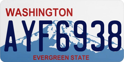 WA license plate AYF6938