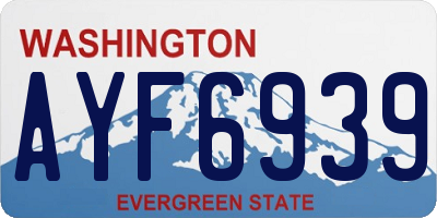 WA license plate AYF6939