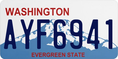 WA license plate AYF6941