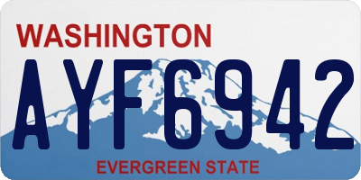 WA license plate AYF6942