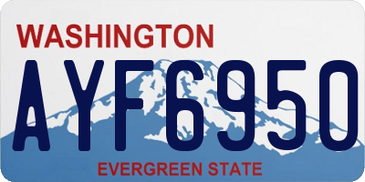 WA license plate AYF6950