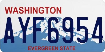 WA license plate AYF6954