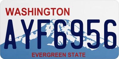 WA license plate AYF6956