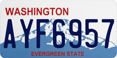WA license plate AYF6957