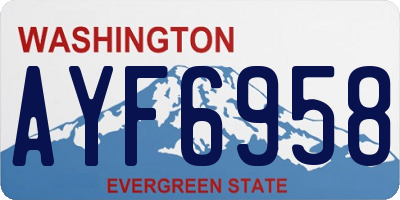 WA license plate AYF6958
