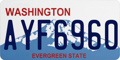 WA license plate AYF6960