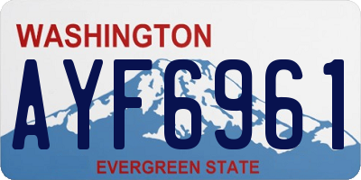 WA license plate AYF6961