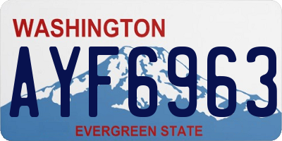 WA license plate AYF6963
