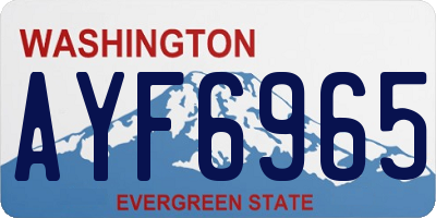 WA license plate AYF6965