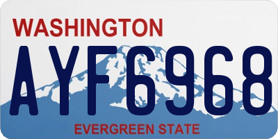 WA license plate AYF6968