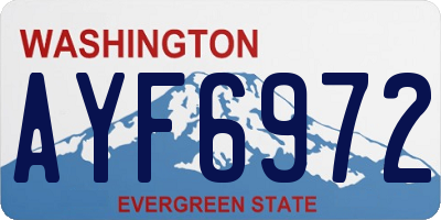 WA license plate AYF6972
