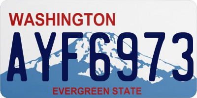 WA license plate AYF6973