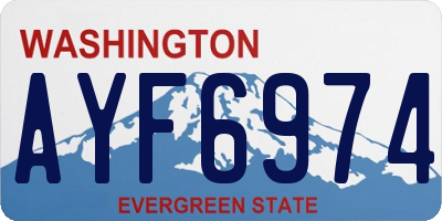 WA license plate AYF6974