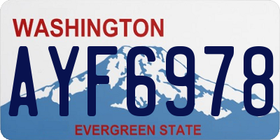 WA license plate AYF6978