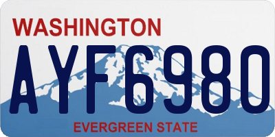 WA license plate AYF6980