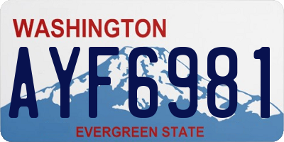 WA license plate AYF6981