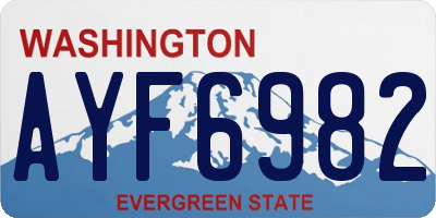 WA license plate AYF6982
