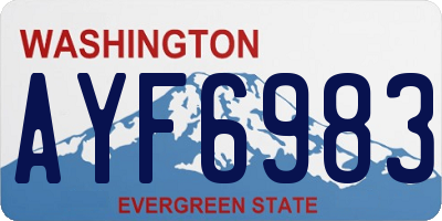 WA license plate AYF6983