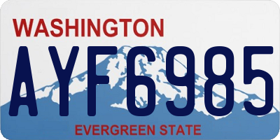 WA license plate AYF6985