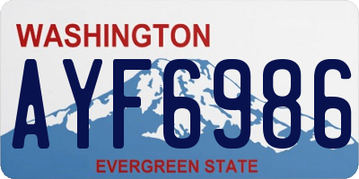 WA license plate AYF6986