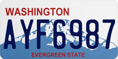 WA license plate AYF6987