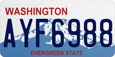 WA license plate AYF6988