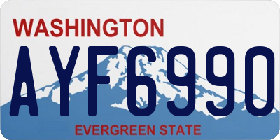 WA license plate AYF6990