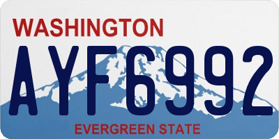 WA license plate AYF6992