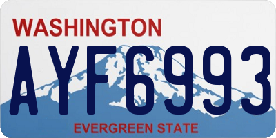 WA license plate AYF6993