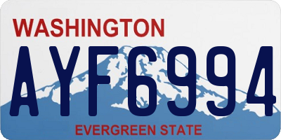 WA license plate AYF6994