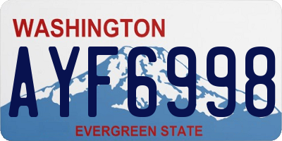 WA license plate AYF6998