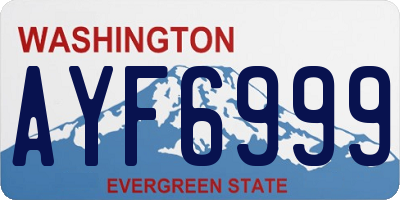 WA license plate AYF6999