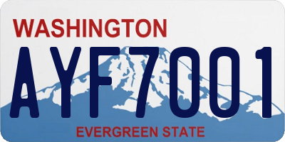 WA license plate AYF7001