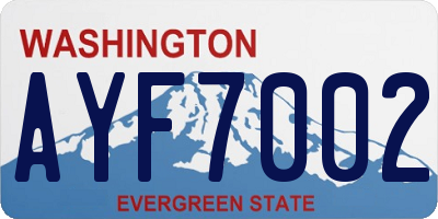 WA license plate AYF7002