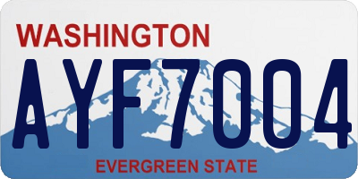 WA license plate AYF7004