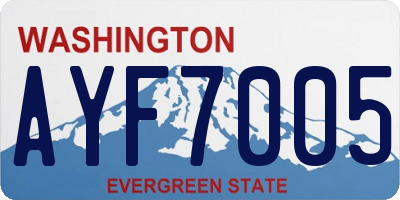 WA license plate AYF7005