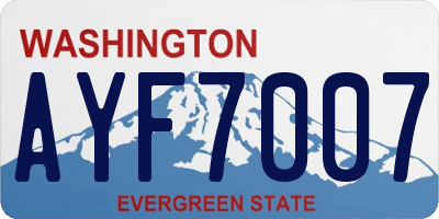 WA license plate AYF7007