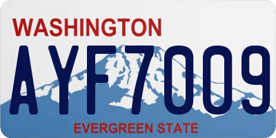 WA license plate AYF7009