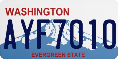 WA license plate AYF7010
