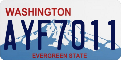 WA license plate AYF7011