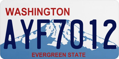 WA license plate AYF7012