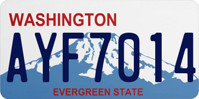 WA license plate AYF7014