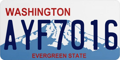 WA license plate AYF7016