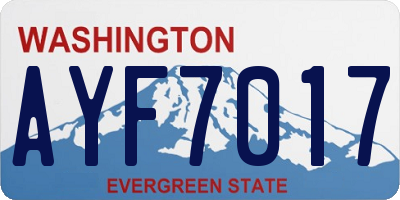 WA license plate AYF7017