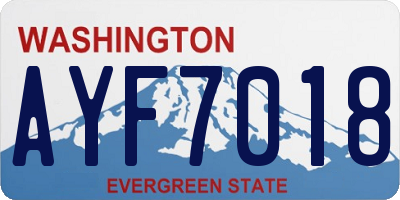 WA license plate AYF7018