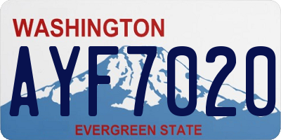 WA license plate AYF7020