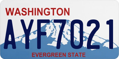 WA license plate AYF7021